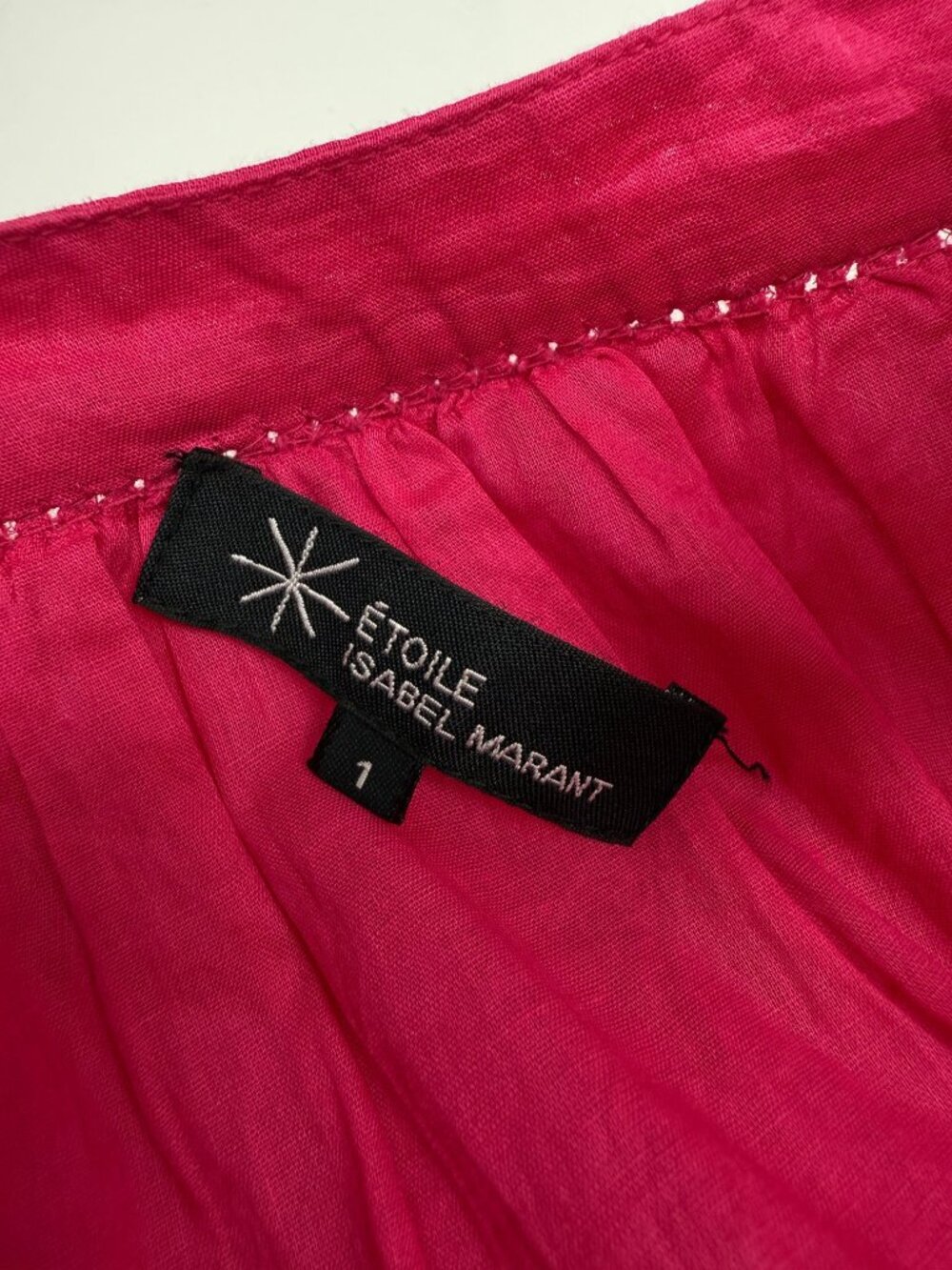 ISABEL MARANT 100% Cotton Fuchsia Bubble Gum Pink Pleatedβ Midi Skirt Size 1 - Picture 11 of 11
